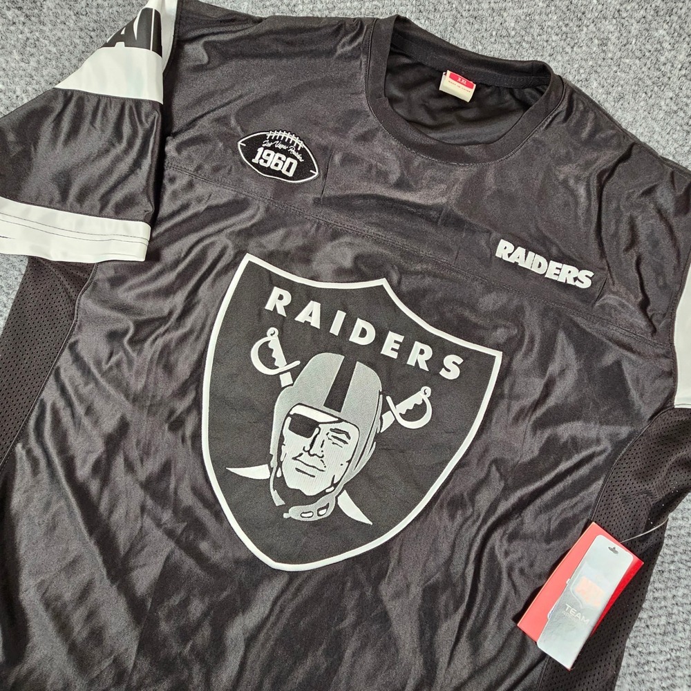 NFL Ultra Game Las Vegas Raiders Jersey Mens XXL Black White Short Sleeve New